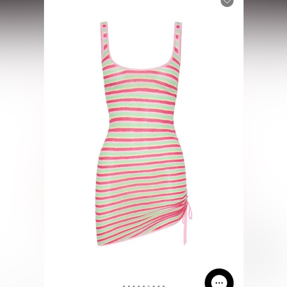 White Fox -Thinking 'Bout You Lately Mini Dress Watermelon Stripe- SM - Picture 8 of 12